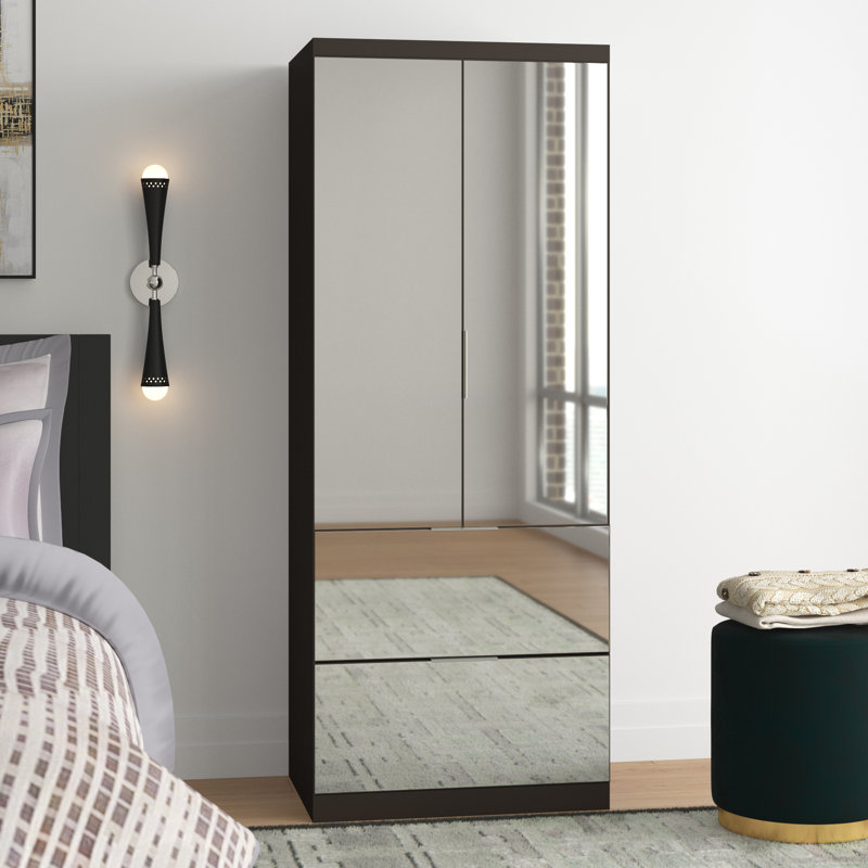 Mercer41 Alpha Centauri Mirrored Armoire & Reviews Wayfair